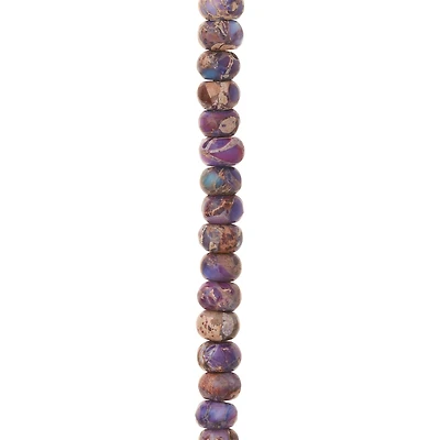 12 Pack:  Amethyst Serpentine Rondelle Beads, 6mm by Bead Landing™