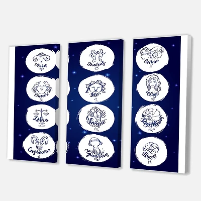 Designart - Zodiac Signs On Blue