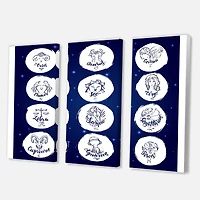 Designart - Zodiac Signs On Blue