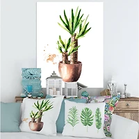 Designart - Yucca Tree In The Ceramic Flower Pot