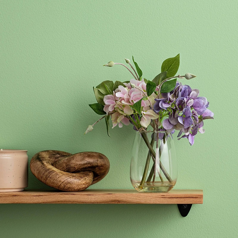 11" Light Pink & Purple Hydrangea Arrangement