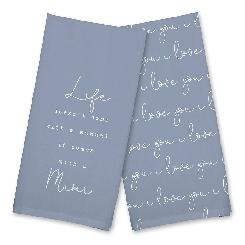 Life Comes with a Mimi Cotton Twill Tea Towel Set