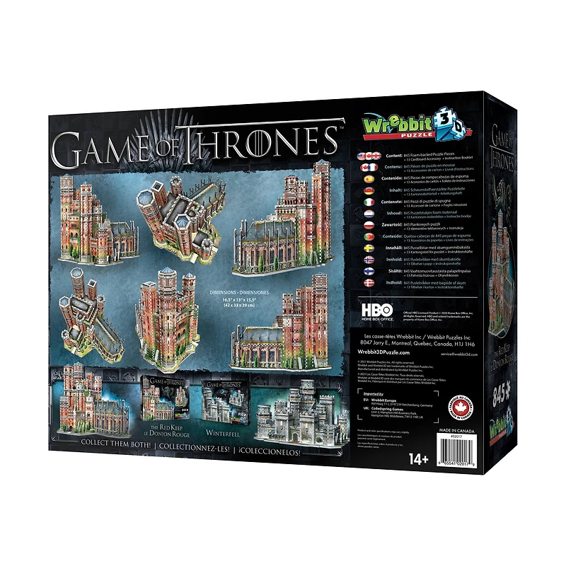 Game of Thrones - 2 3D Puzzles: The Red Keep and Winterfell: 1755 Pcs