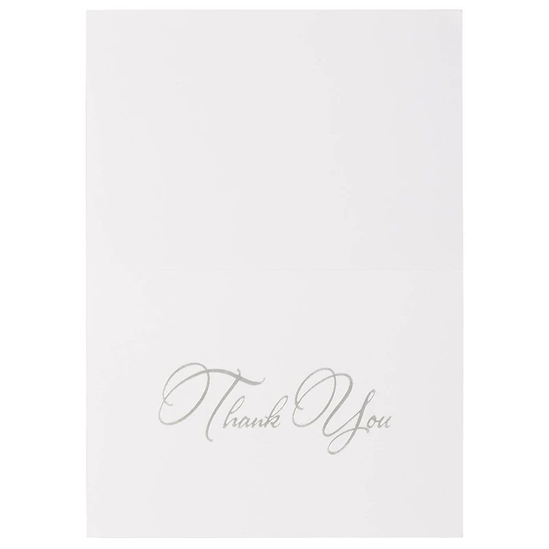 JAM Paper Thank You Card Set with Silver Script