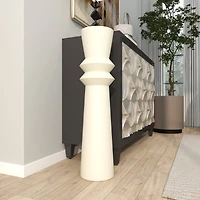 The Novogratz 2.5ft. Cream Metal Tall Art Deco Fluted Floor Vase