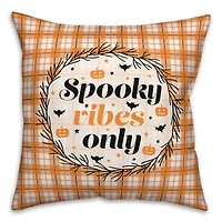 Spooky Vibes Only Plaid 18" x 18" Spun Poly Pillow
