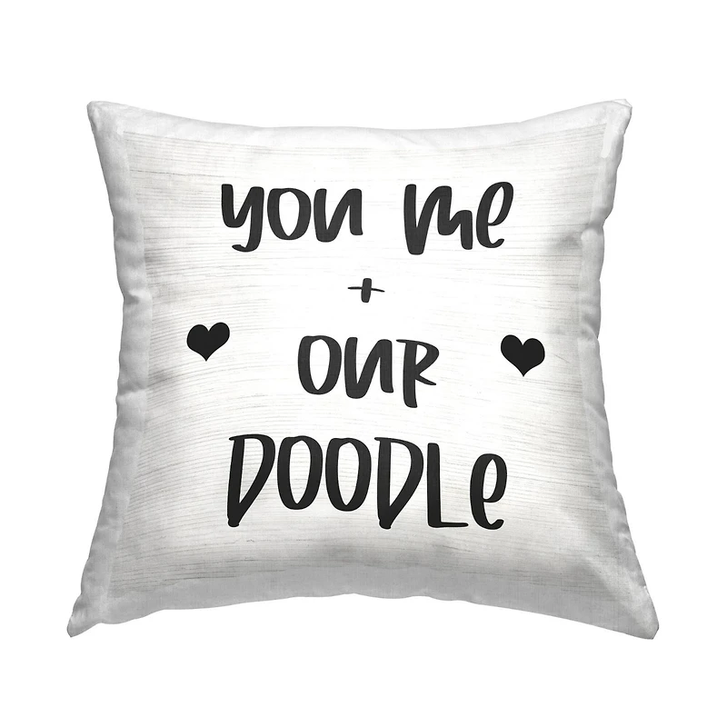 Stupell Industries You Me & Doodle Dog Breed Family Phrase Throw Pillow, 18" x 18"