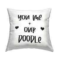 Stupell Industries You Me & Doodle Dog Breed Family Phrase Throw Pillow, 18" x 18"