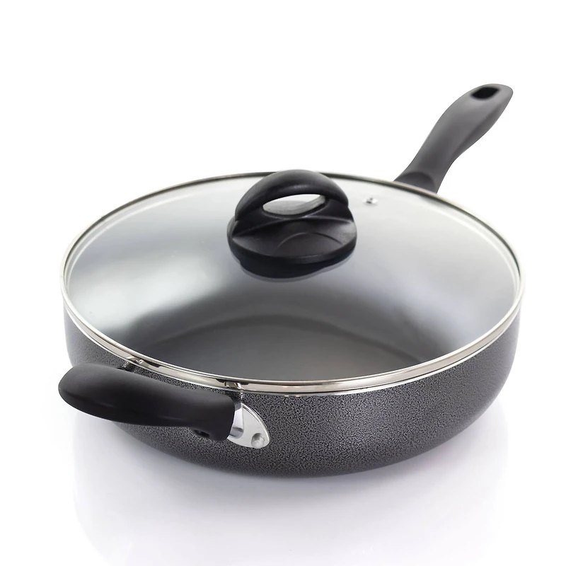Oster Clairborne 10.25" Charcoal Gray Aluminum Sauté Pan with Lid