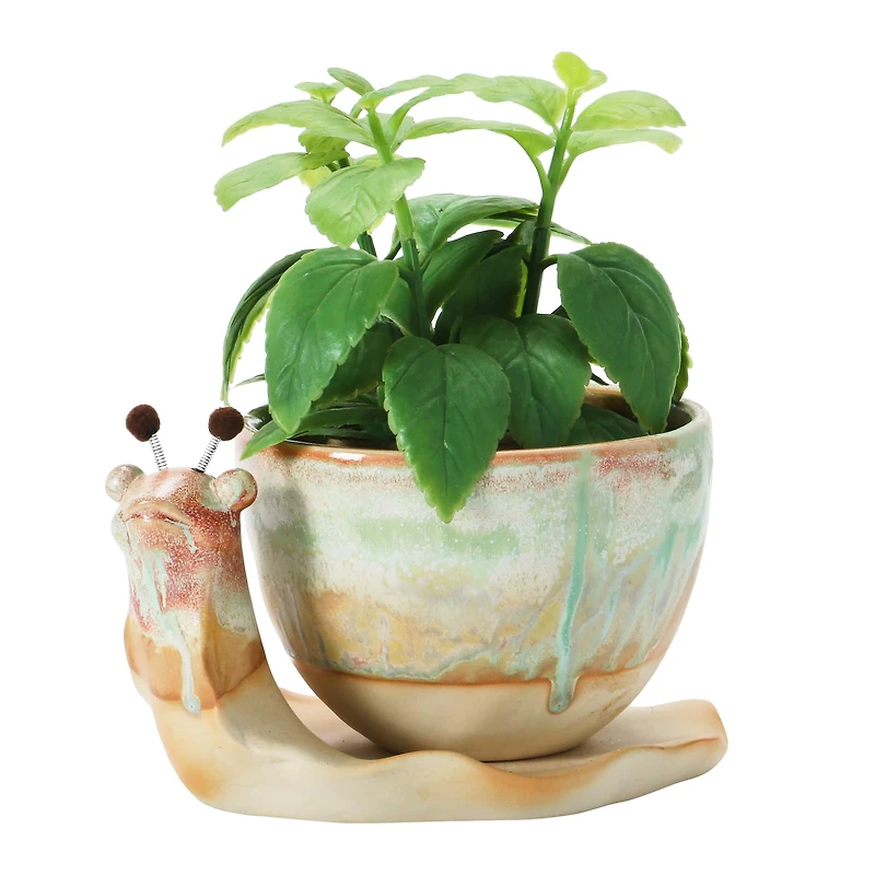 Hello Honey® Stoneware Snail Planter Set