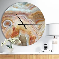 Designart 'Strips And Ovals On Agate Modern Wall Clock