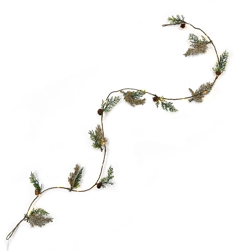 18ct. Warm White LED Pinecone Garland String Lights by Ashland®