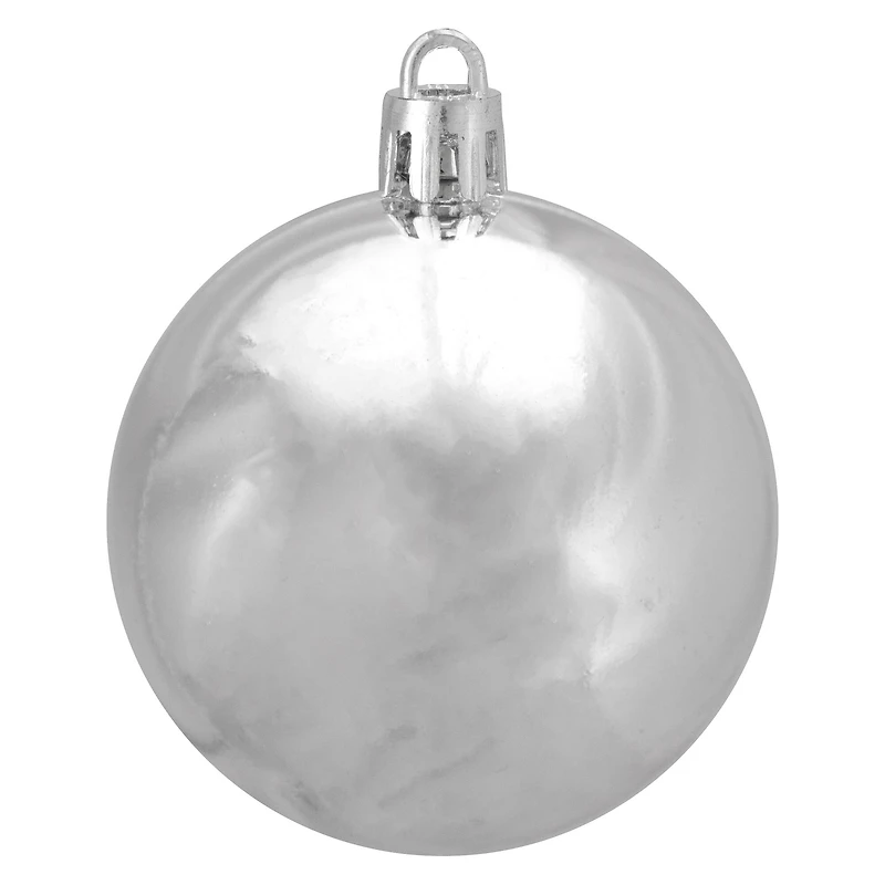 60ct Shiny Silver Splendor Shatterproof Ball Ornaments