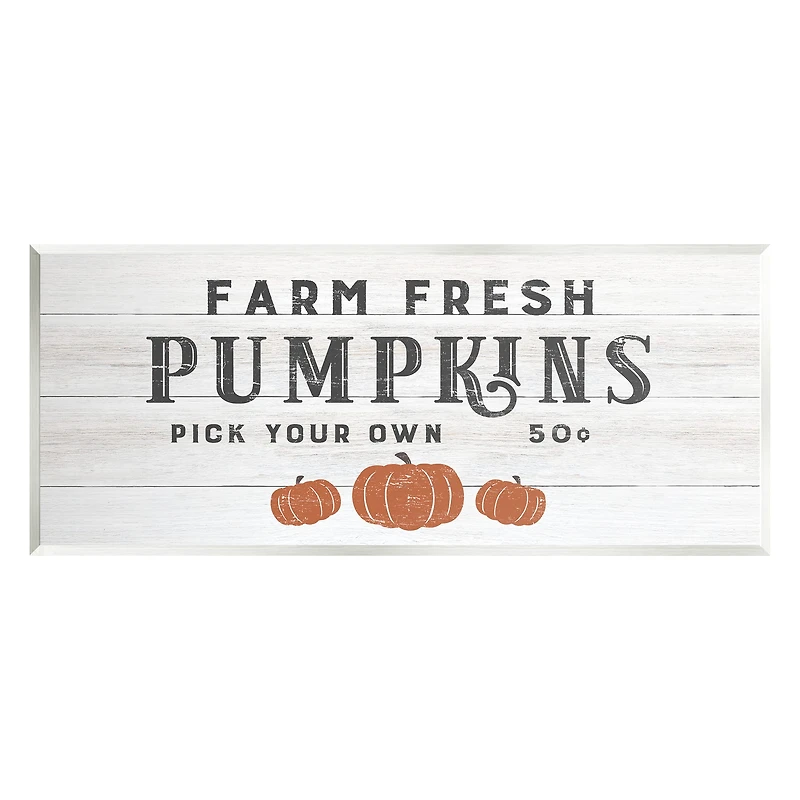 Stupell Industries Farm Fresh Pumpkins Country Sign Wall Plaque Art