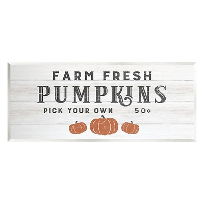 Stupell Industries Farm Fresh Pumpkins Country Sign Wall Plaque Art