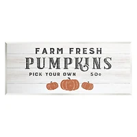 Stupell Industries Farm Fresh Pumpkins Country Sign Wall Plaque Art