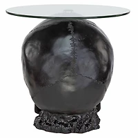 Design Toscano 19.5" Lost Souls Gothic Skull Glass-Topped Table