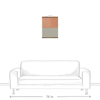 Terracotta Lines 16" x 20" Teak Hanging Canvas