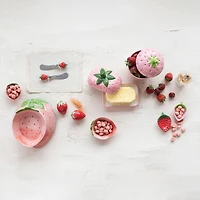 Hello Honey 2-Piece Stainless Steel Canape Knives with Glass Strawberry Shaped Handles, Red and Green