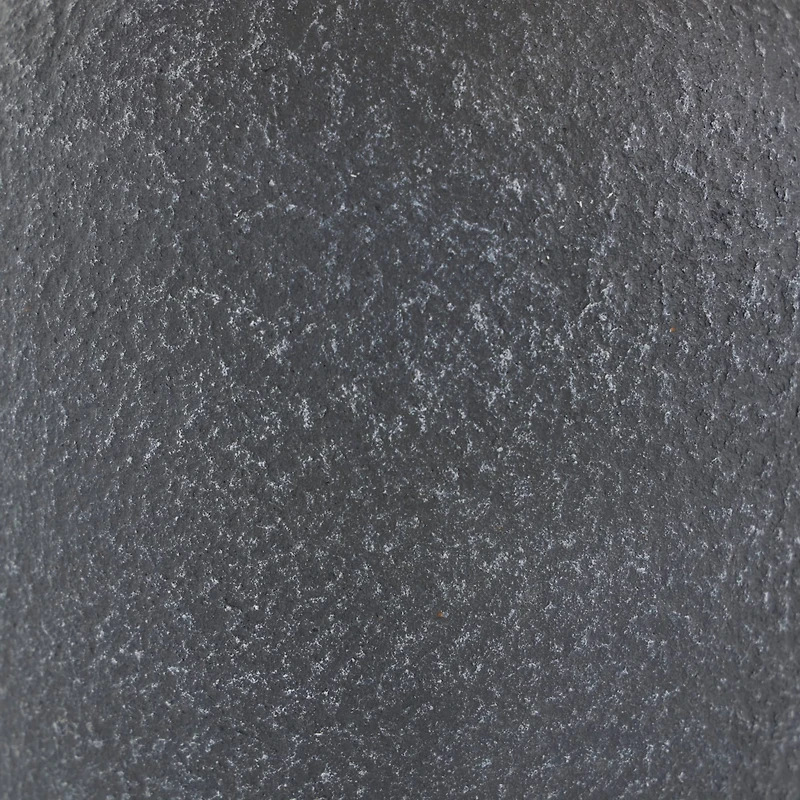 15" Black Ceramic Whitewashed Textured Vase