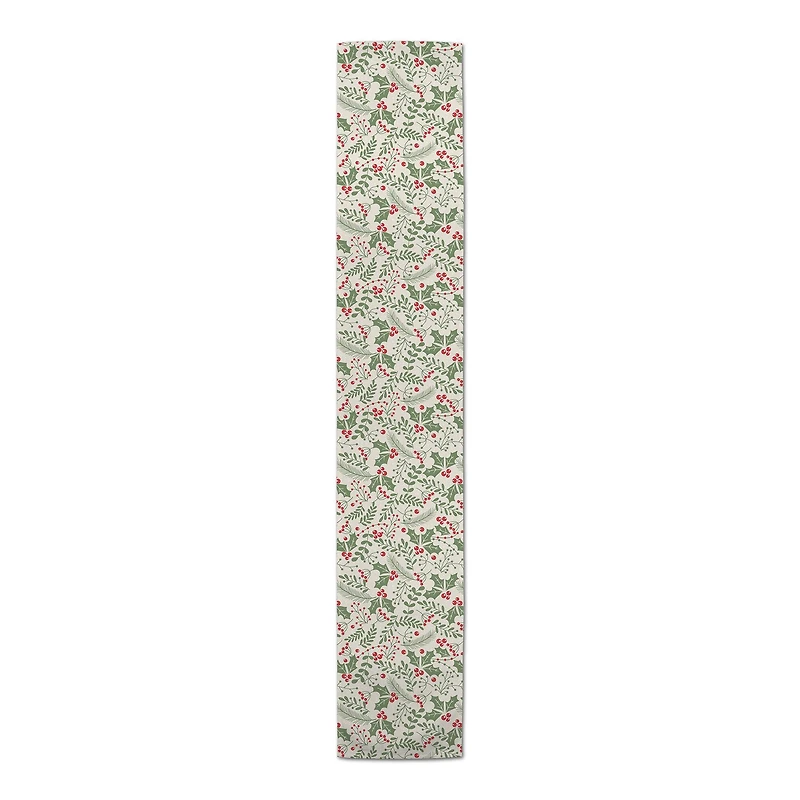 90" Holly Pattern Poly Twill Table Runner