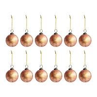 Hello Honey® 12 Pack 3" Distressed Pink Glass Ball Ornaments