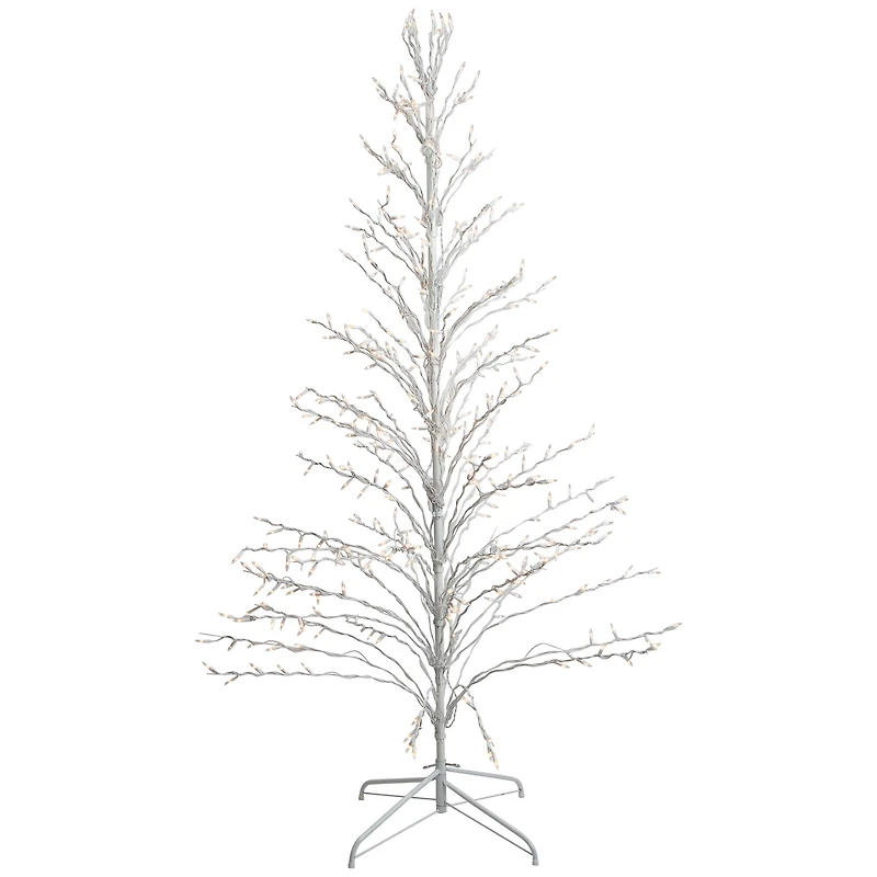 6ft. Pre-Lit White Cascade Twig Artificial Christmas Tree, Clear Lights