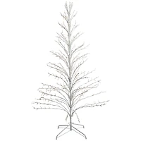 6ft. Pre-Lit White Cascade Twig Artificial Christmas Tree, Clear Lights
