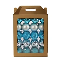 40ct. 3" Blue & Silver Shatterproof Ball Ornaments