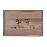 17" Stop in for a Bite Walnut Cutting Board