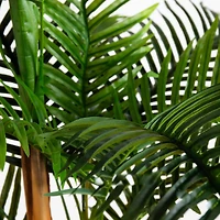8ft. Potted Green UV Resistant Artificial Double Robellini Palm Tree