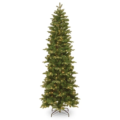 6.5ft. Pre-Lit Feel Real® Prescott Pencil Slim Artificial Christmas Tree, Clear Lights
