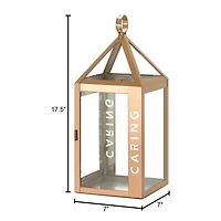 17.5" Large Rose Metal Caring Lantern