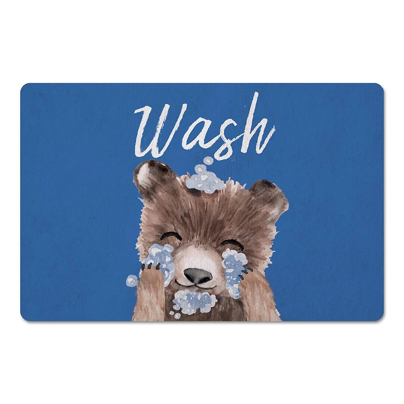 18" x 27" Bear Washing Face Floor Mat