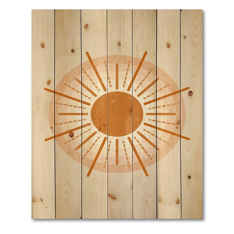 Designart - Minimal Orange Radiant Sun II