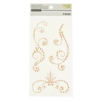 12 Packs: 3 ct. (36 total) Champagne Rhinestone Flourish Stickers by Recollections™