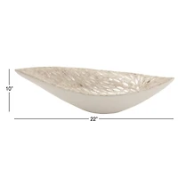 22" White Mother of Pearl Coastal Tray