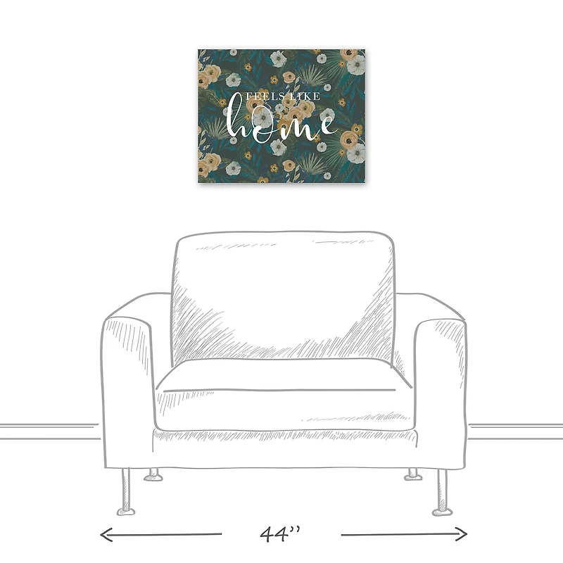 Feels Like Home Tropical Floral Canvas Wall Art