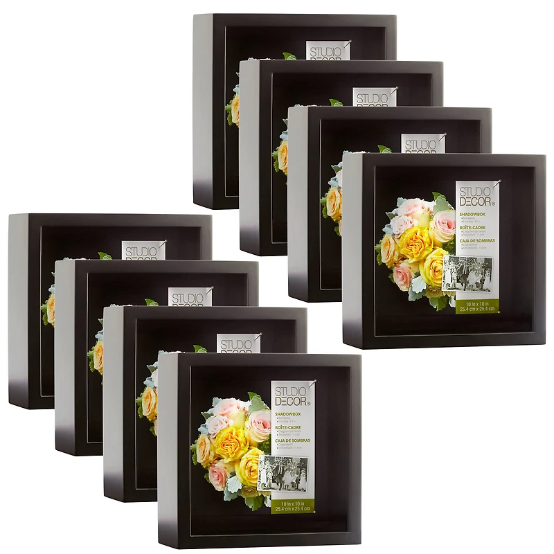 8 Pack: Black Deep 10" x 10" Shadow Box by Studio Décor®