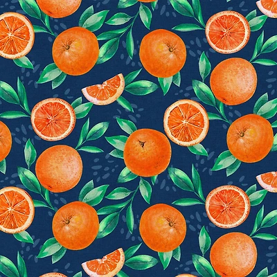 Fabric Editions Navy Orange Grove Cotton Fabric
