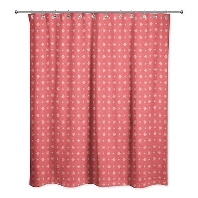 Red Snowflake Pattern Shower Curtain
