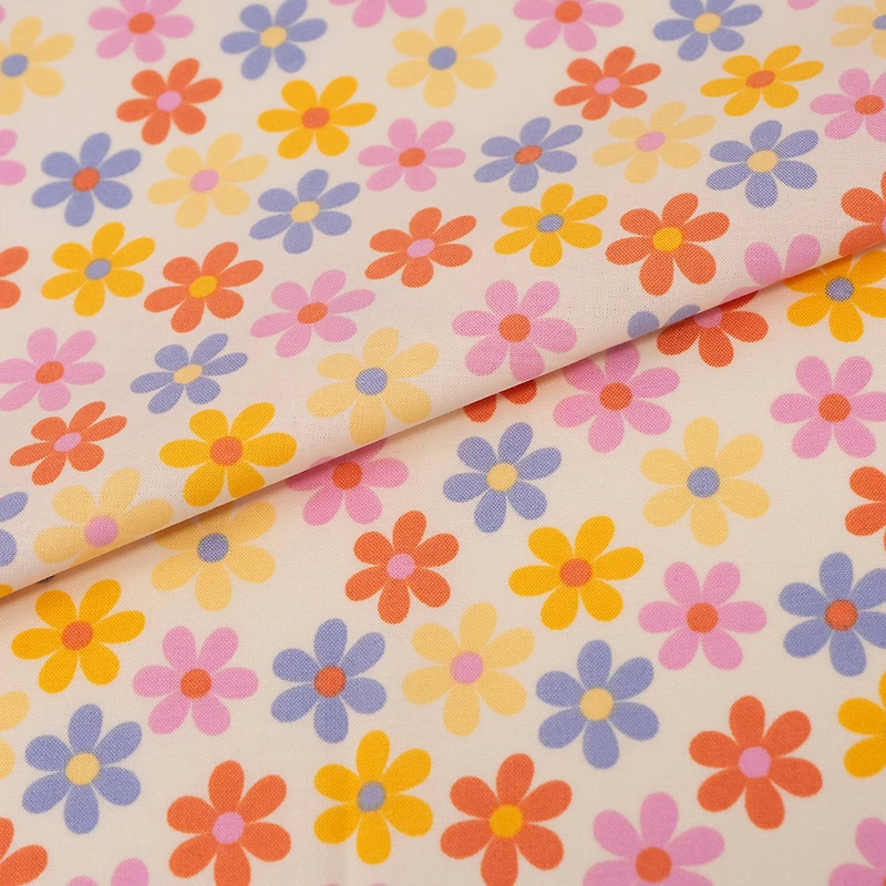 SINGER Retro Daisy Multi Cotton Fabric