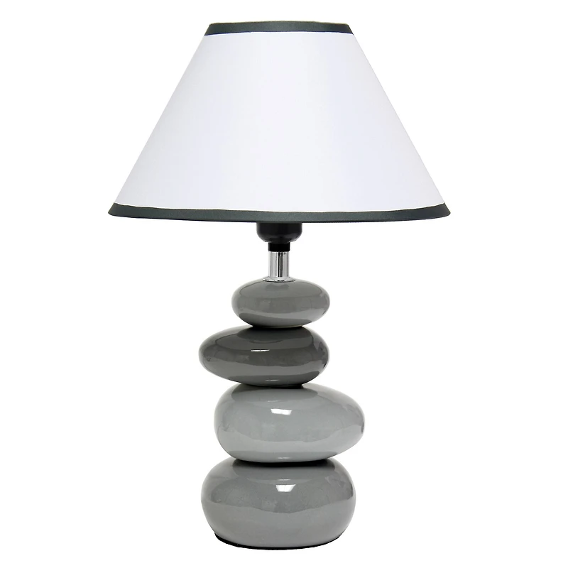 Creekwood Home Priva 14.7" Gray Stacking Stones Table Lamp