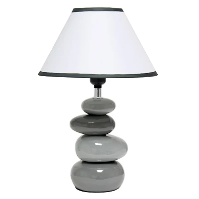 Creekwood Home Priva 14.7" Gray Stacking Stones Table Lamp