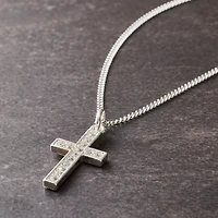 Charmalong™ Silver Plated Pavé Cross Charm by Bead Landing™