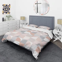 Designart 'Round geometric textured pattern' Mid-Century Duvet Cover Set