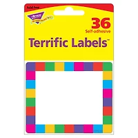 Trend Enterprises® Rainbow Plaid Terrific Labels™, 36ct