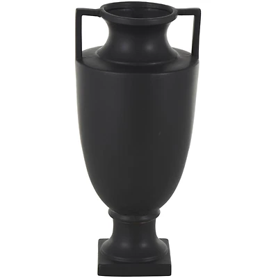 22" Black Ceramic Sleek Amphora Vase