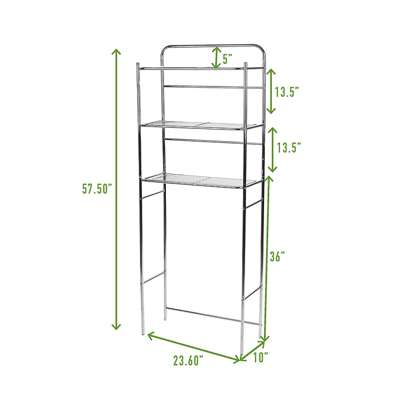 Mind Reader Silver 3-Tier Over the Toilet Rack