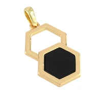 Black & Gold Double Hexagon Pendant by Bead Landing™